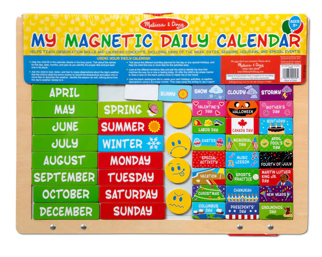 M&amp;D Wooden My Magnetic Daily Calendar
