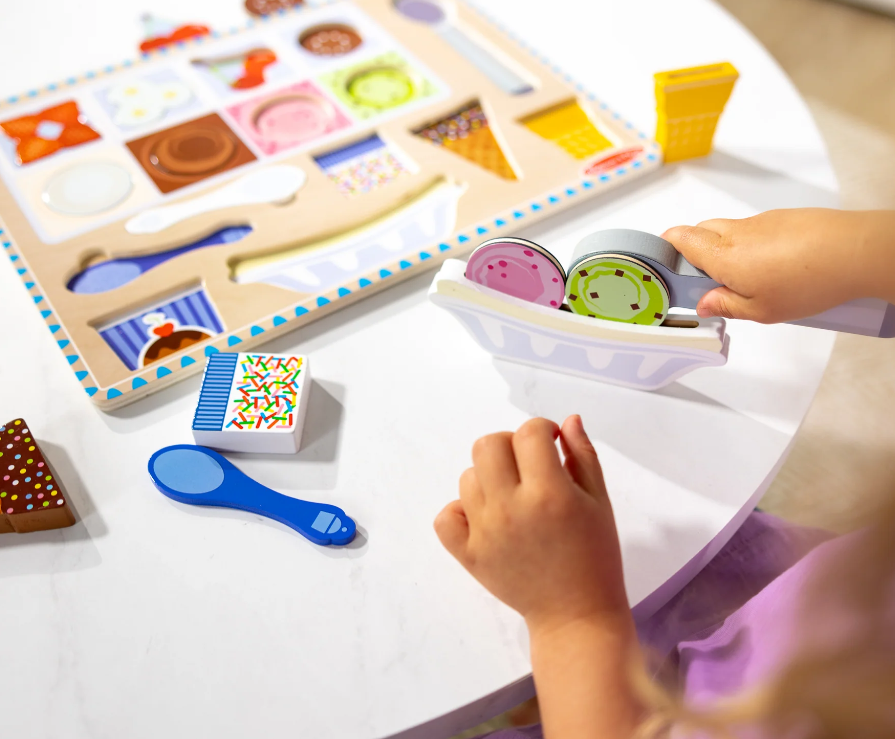 M&amp;D31006 Wooden Ice Cream Magnetic Puzzle Play