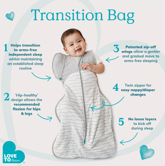LTD Swaddle Up Trans Bag Warm 2.5Tog M WHITE