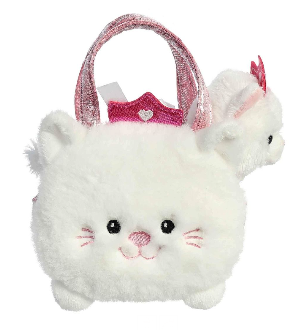 Fancy Pals White Cat Princess in Kitty Bag
