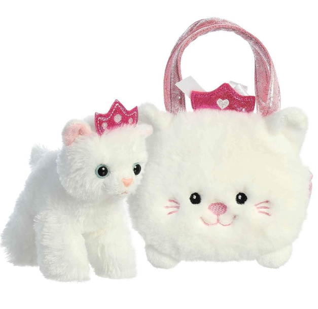 Fancy Pals White Cat Princess in Kitty Bag