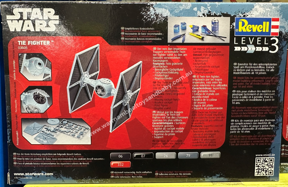 Revell 1/110 Star Wars Level 3 Glue Kits Tie Fighter