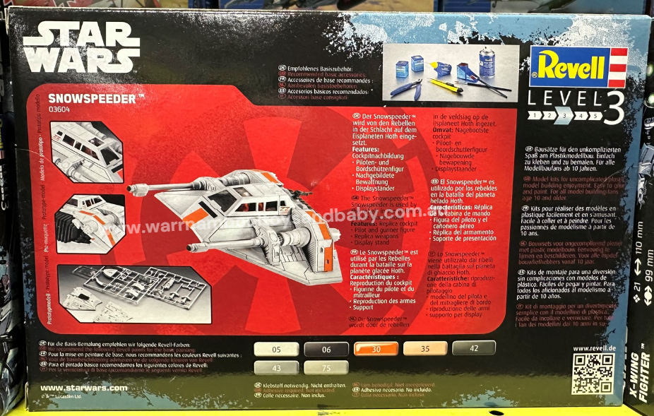 Revell 1/52 Star Wars Level 3 Glue Kits Snow Speeder