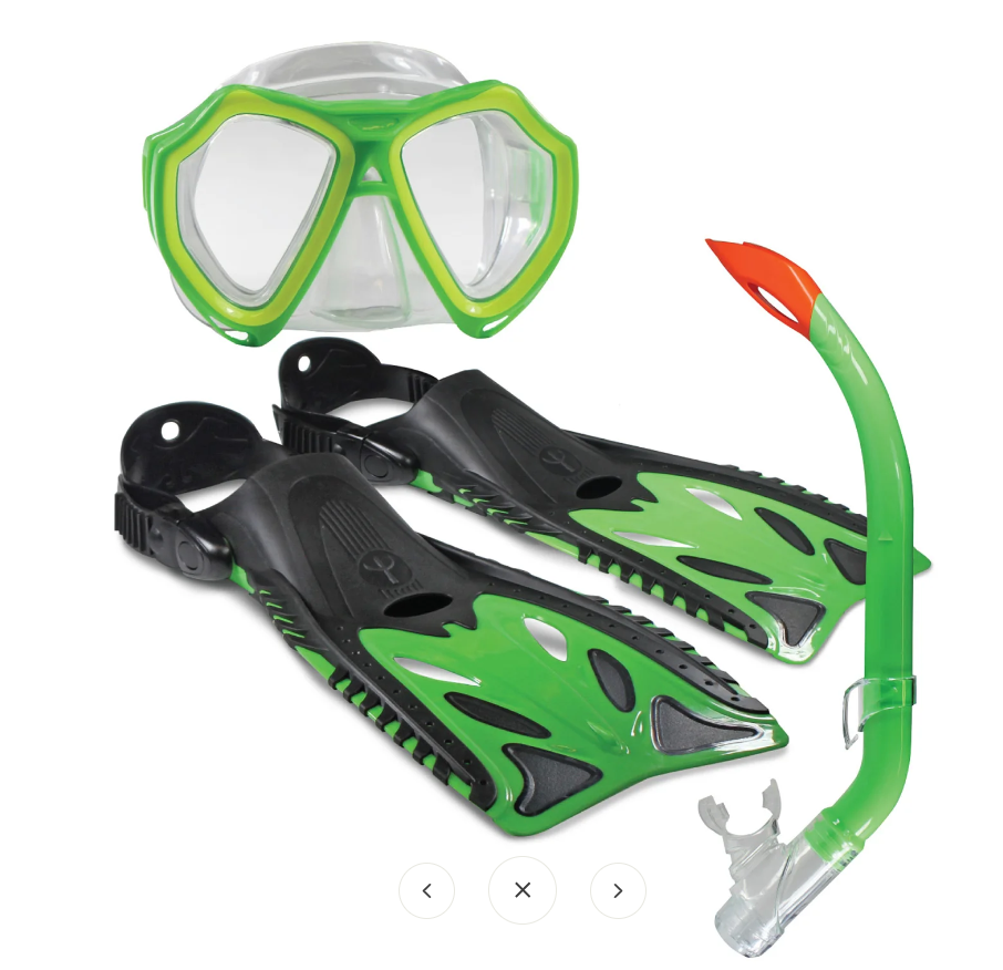 Nipper Junior Pro Series Mask, Snorkel & Flippers Set Lime