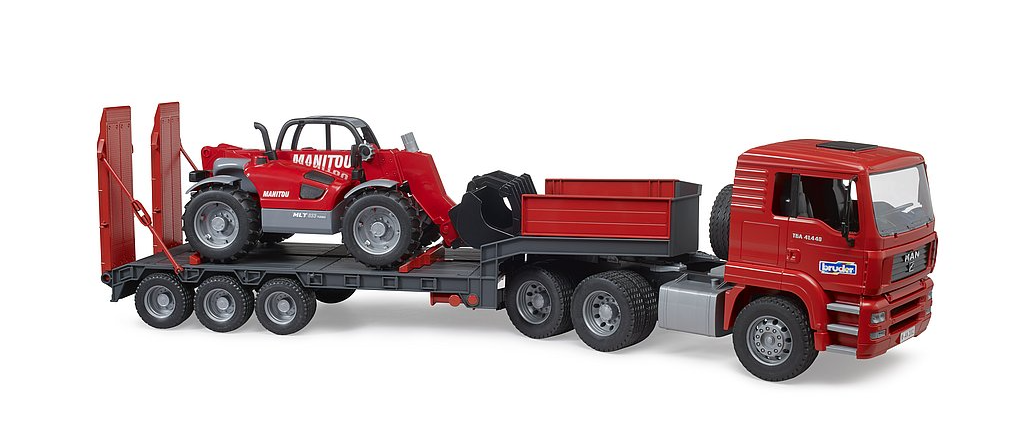 Bruder 02774 Commerical MAN TGA Low Loader with Manitou Telescopic Loader MLT 633