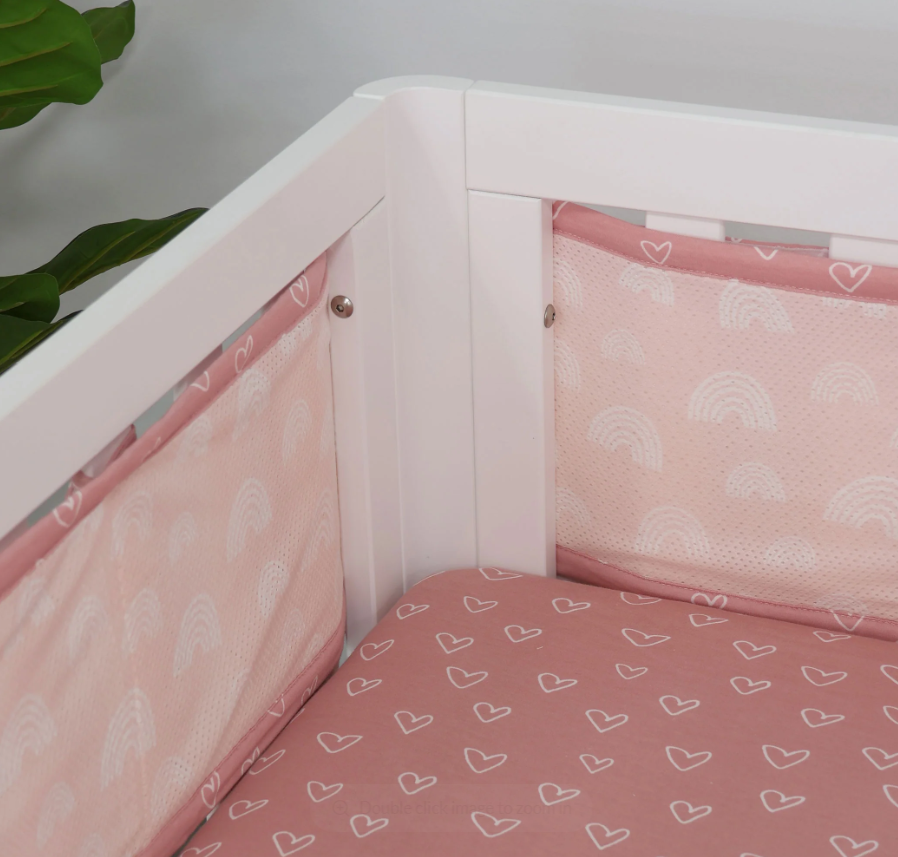 Bubba Blue Breathe Easy Nordic Cot Liner Berry Rose