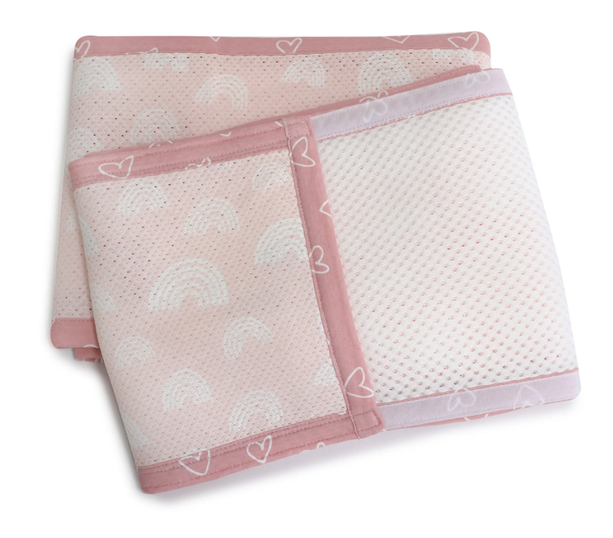 Bubba Blue Breathe Easy Nordic Cot Liner Berry Rose