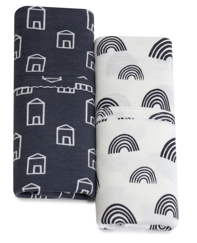 Bubba Blue Nordic 2Pk Jersey Wrap Charcoal White