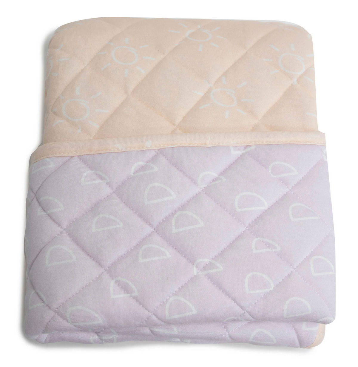 Bubble Blue Reversible Quilt/Playmat Peach/Lilac 95cm x 110cm