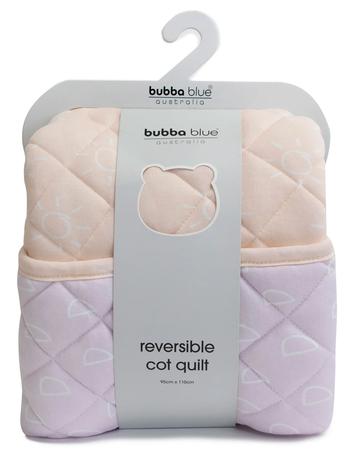 Bubble Blue Reversible Quilt/Playmat Peach/Lilac 95cm x 110cm