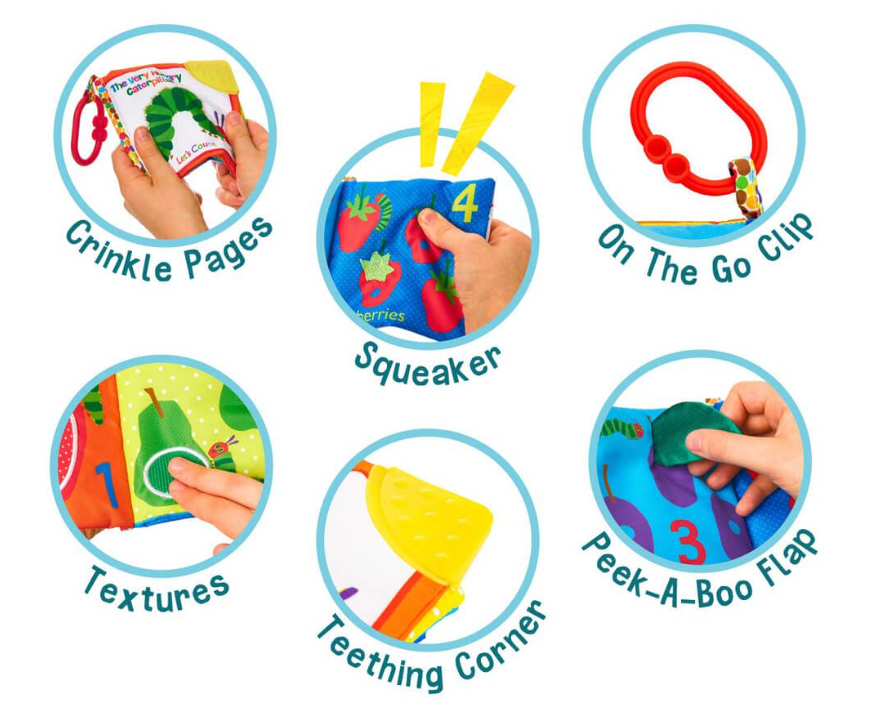 Soft Book The Very Hungry Caterpillar Lets Count Clip On