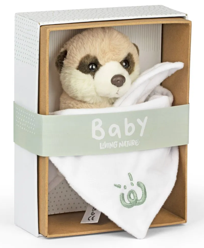 Living Nature Plush Baby Meerkat with Blanket Gift Boxed