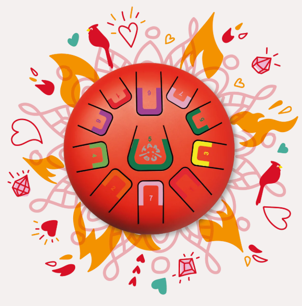 TAMBU Steel Tongue Drum - Scarlet Sunset