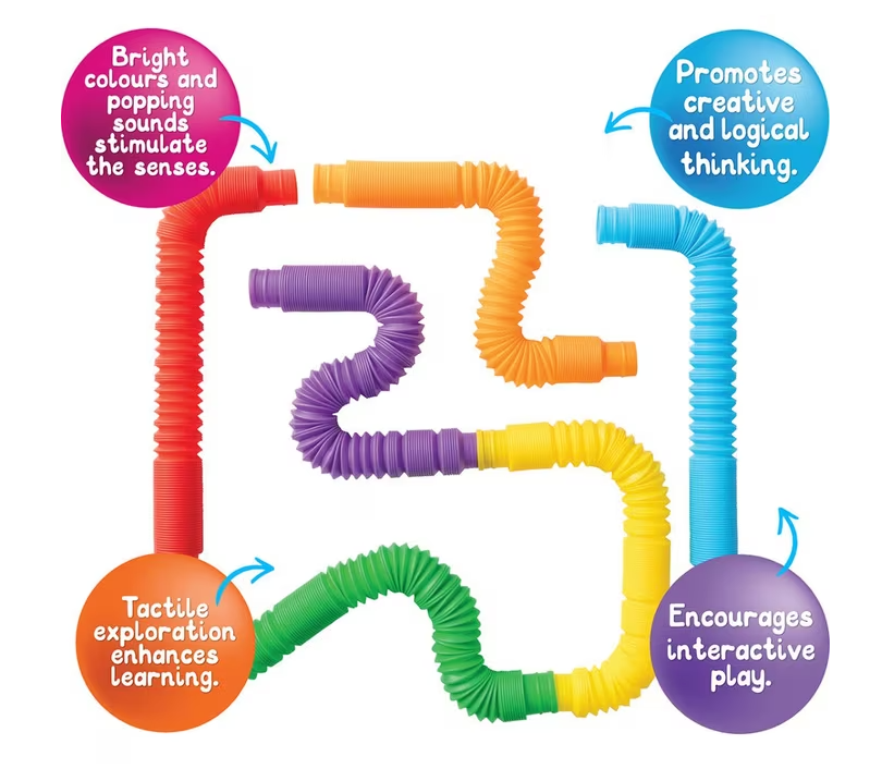 Sensory Sprouts Rainbow Pull Pipes Set of 6