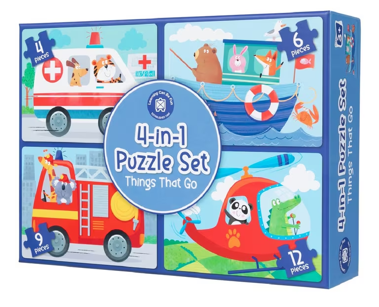 Things That Go 4 in 1 Boxed Puzzle Set