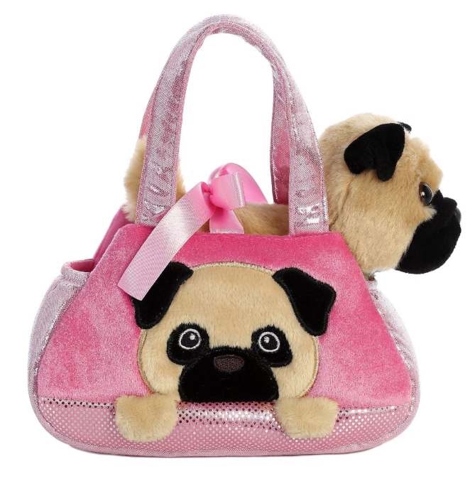 Fancy Pals Pug in Pink Pug Bag