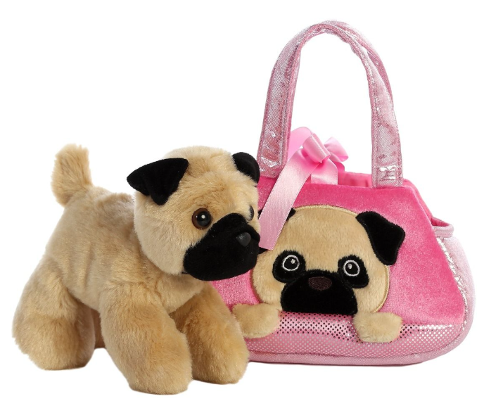 Fancy Pals Pug in Pink Pug Bag