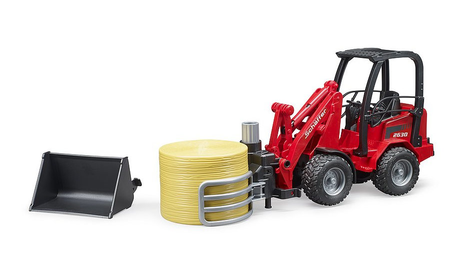 Bruder 02192 1/16 Schaffer Compact Loader 2630 Bale Gripper &amp; Bale