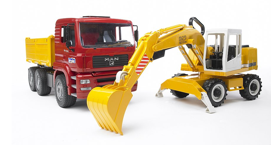 Bruder 02751 1/16 MAN TGA Construction Truck w Liebher Excavator