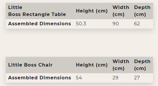 Little Boss Wooden Table and Chair Set - Rectangle White