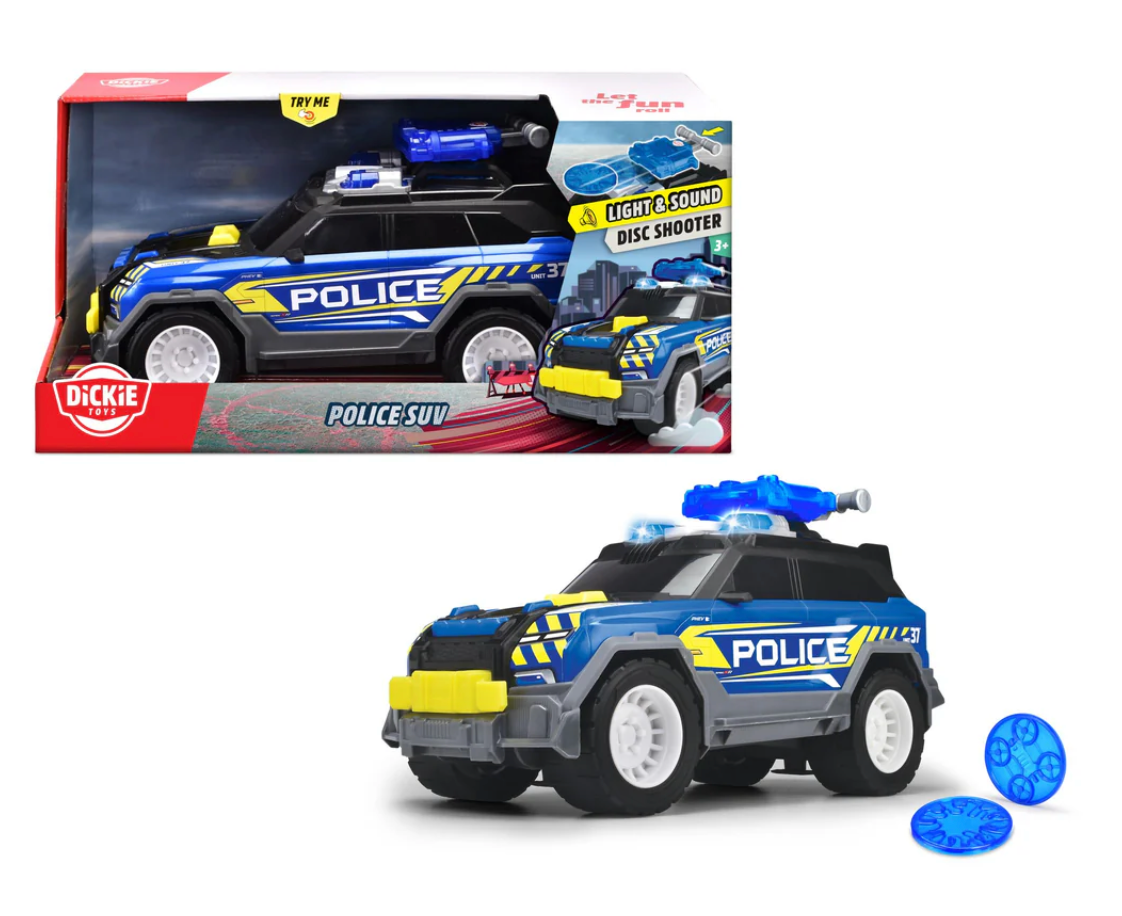 Dickie Toys Police SUV Light & Sound Disc Shooter