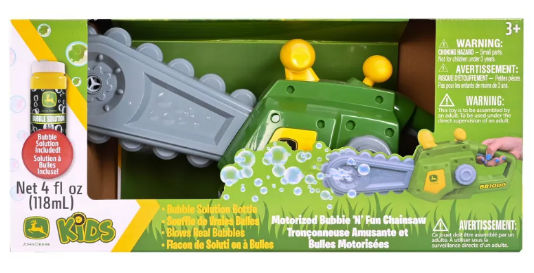 John Deere Motorised Bubble N Fun Chainsaw req 3 x AA batteries