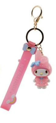 Hello Kitty Keychain in Raincoat with Hand Strap - MY MELODY