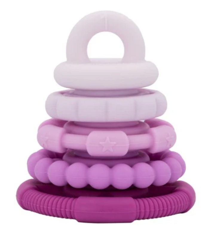Jellystone Rainbow Stacker Teether & Toy Raspberry Ombre