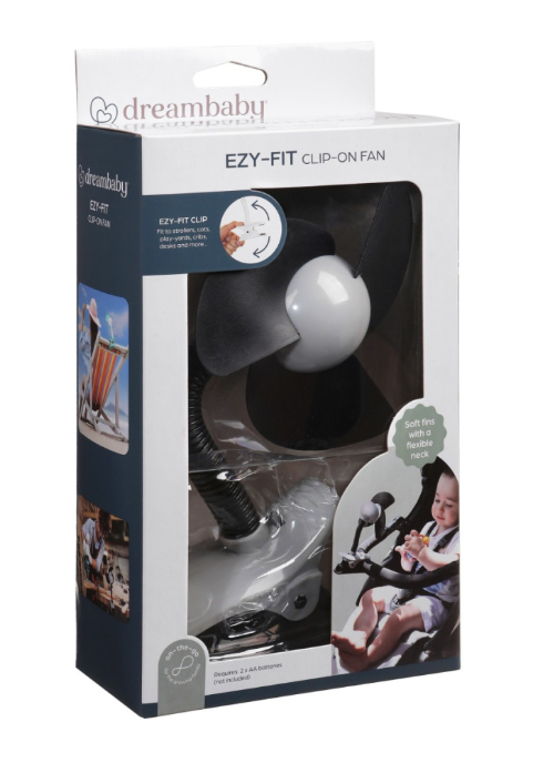 Dream Baby Clip On Fan Stoller Black Req 2 AA Batteries