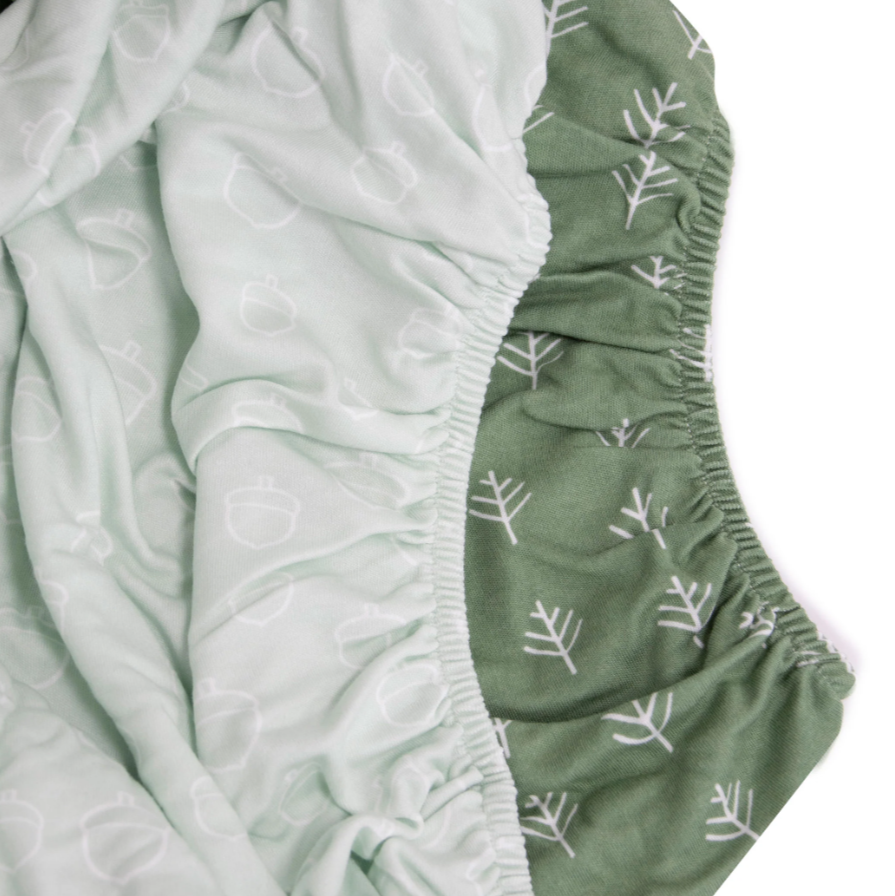 Bubba Blue Nordic 2pk Jersey Cot Fitted Sheets Avocado/Forest