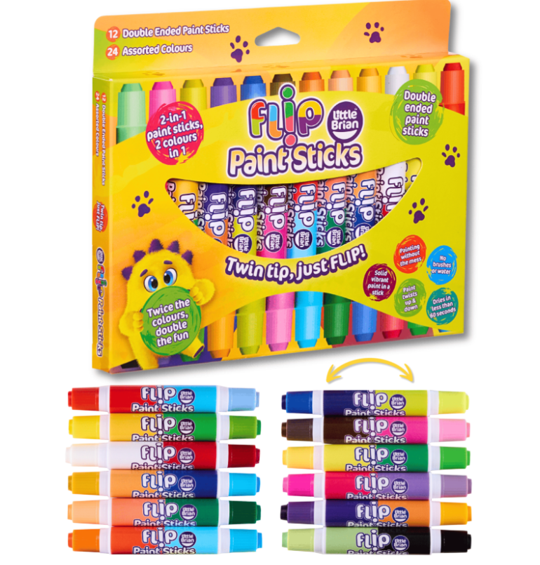 Little Brian Flip Double Ended Paint Sticks 12pk