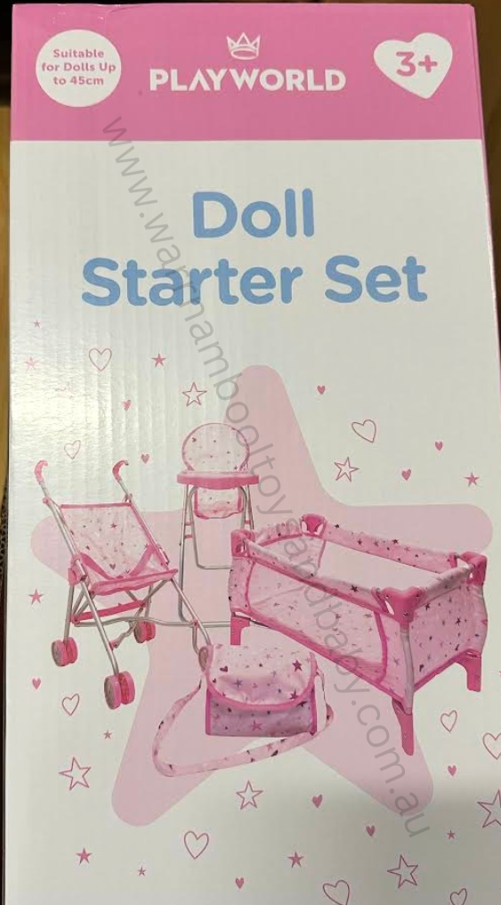 Playworld Doll 4pc Starter Set Pink with Stars Design