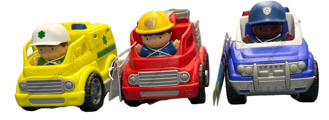 PLAYGO TOYS ENT. LTD. Emergency Vehicles & Driver Asstd - Police / Fire / Ambulance