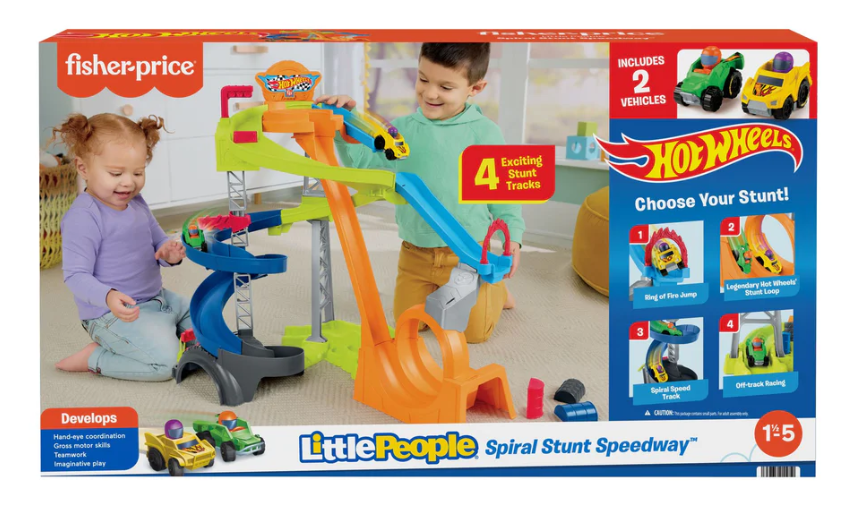 Fisher Price Little People Hot Wheels Spiral Stunt Speedway