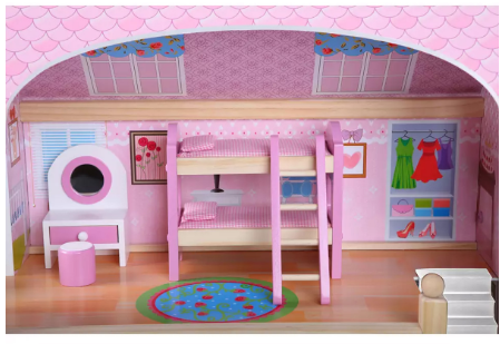 Edu Fun Wooden Doll House with Furniture