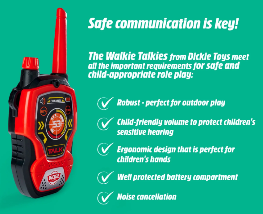 Dickie Toys Walkie Talkie Batteries included