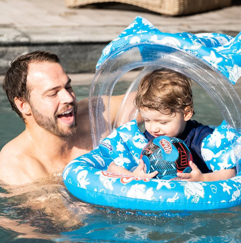 Wahu Jnr Ring With Seat and Canopy Blue (6-24m up to 15kg)