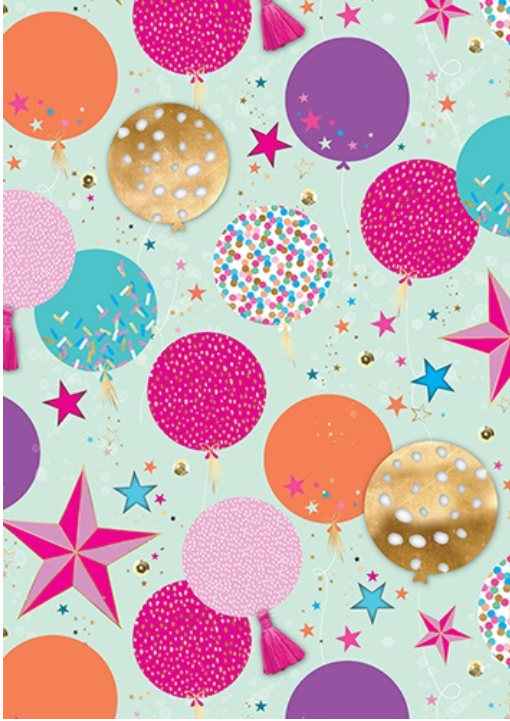 Wrap Folded Balloons Stars Confetti