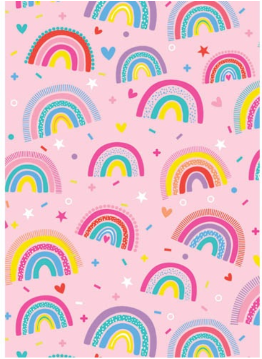 Folded Wrap Birthday Girl Pink Rainbows