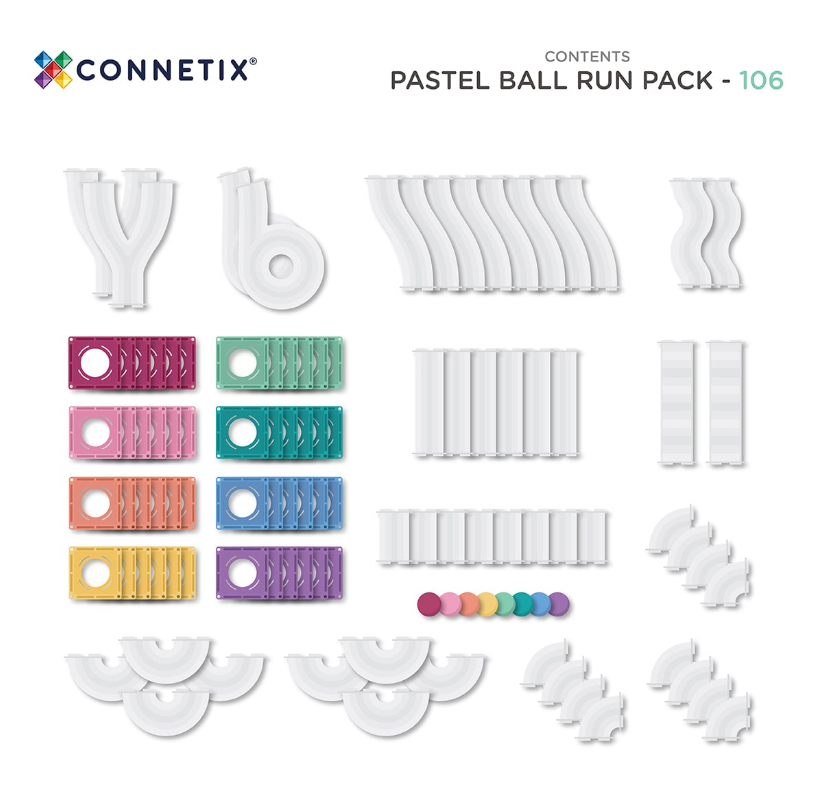 Connetix Pastel Ball Run 106 Pc