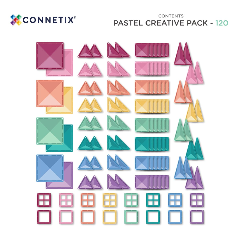 Connetix Magnetic Tiles Pastel Creative Pack 120pc