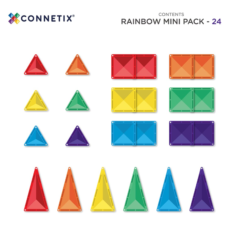 Connetix Magnetic Tiles Rainbow Mini Pack 24pc
