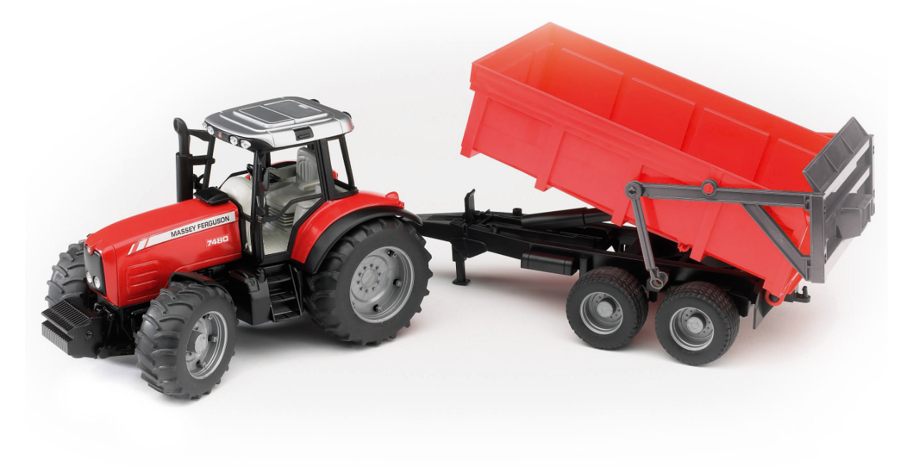Bruder 02045 1/16 Massey Ferguson 7480 Tractor with Tipping Trailer