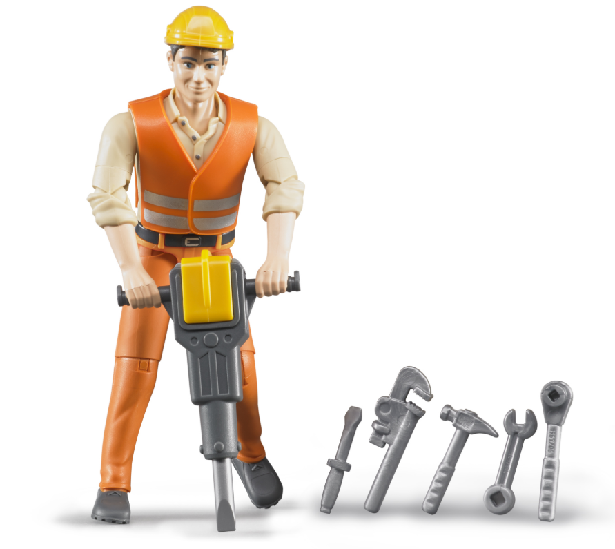 Bruder 60020 Figure Construction Worker W/accessories