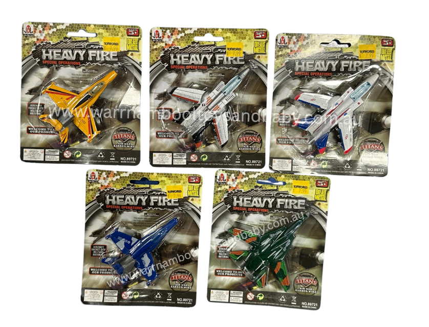 Heavy Fire Die Cast Military Planes Assorted