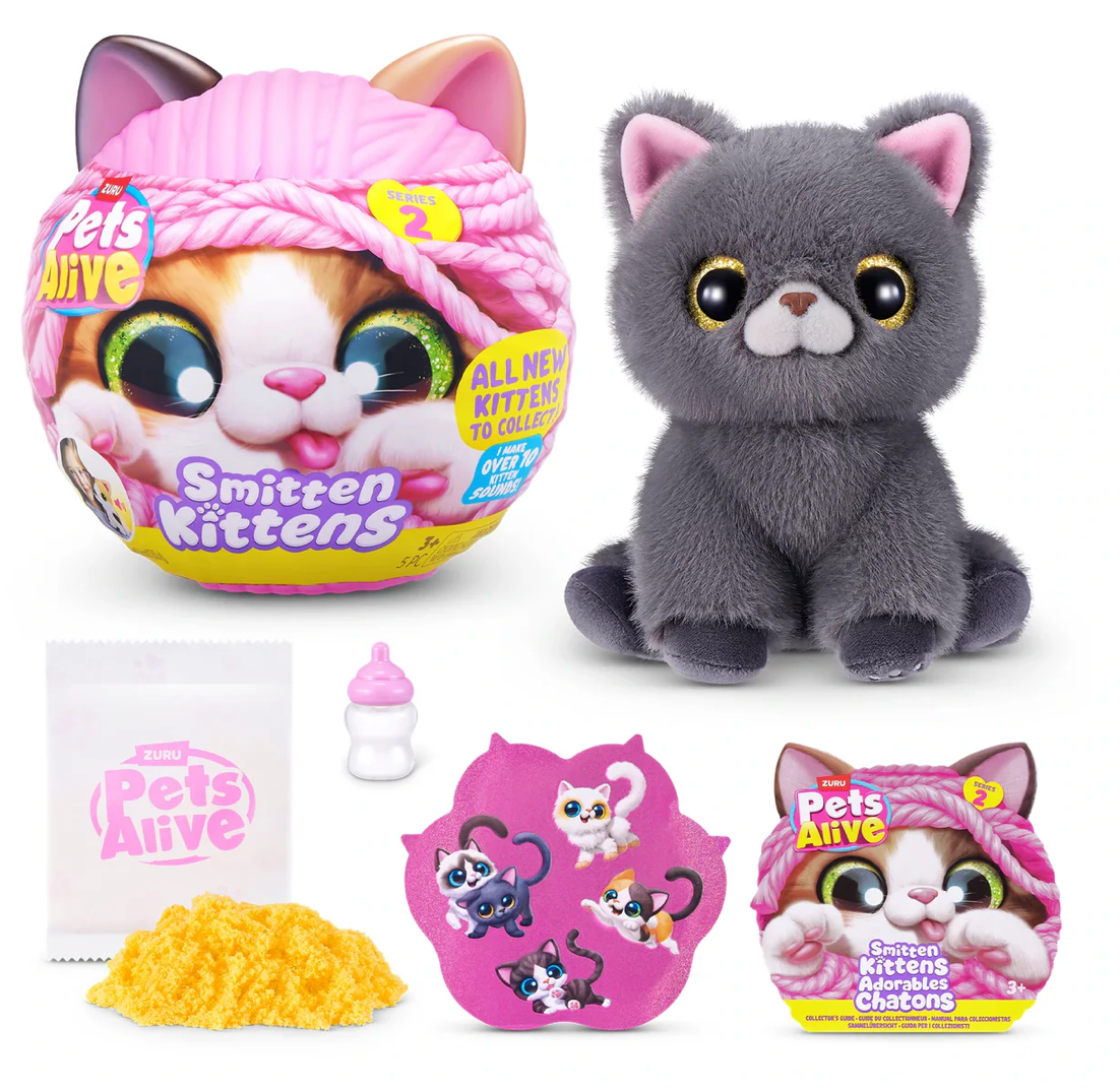 Zuru Pets Smitten Kittens Interactive Plush S2 (req 3 x AAA batt)
