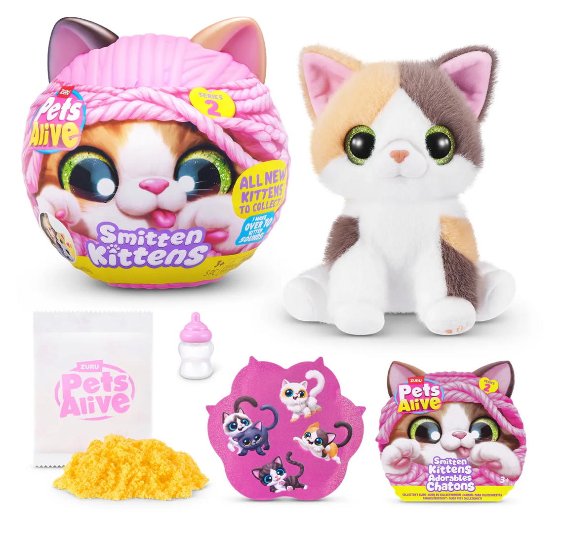 Zuru Pets Smitten Kittens Interactive Plush S2 (req 3 x AAA batt)