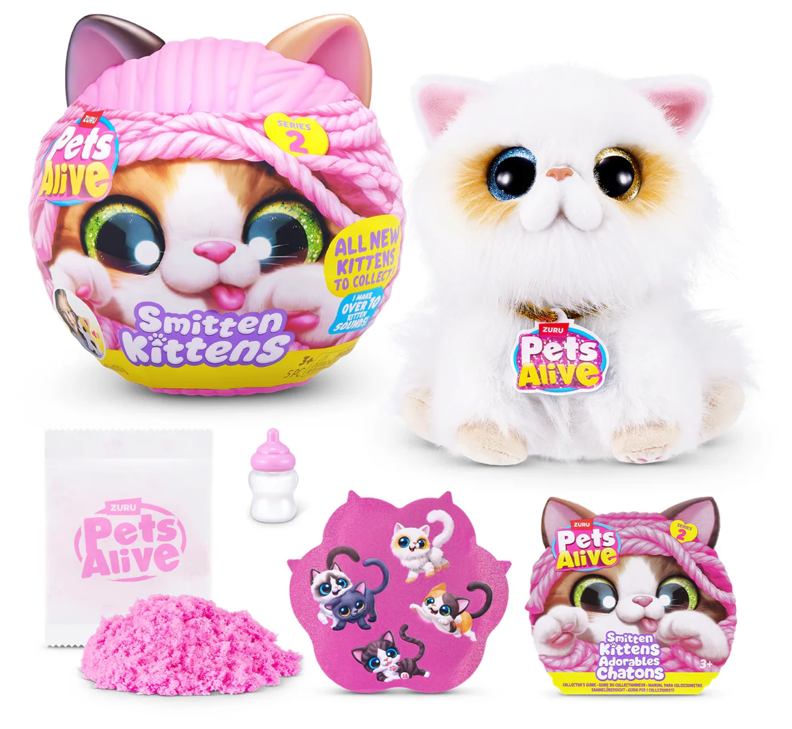 Zuru Pets Smitten Kittens Interactive Plush S2 (req 3 x AAA batt)