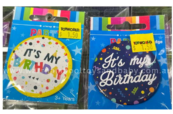 Badge Birthday 5cm 'It's My Birthday' Assorted