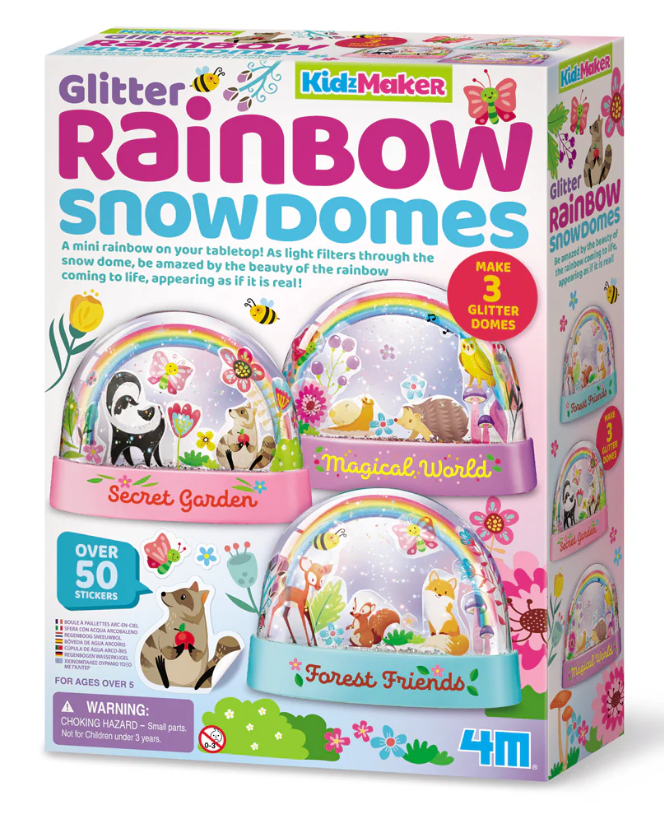 4M KidzMaker Mini Glitter Rainbow Snow Domes Kit